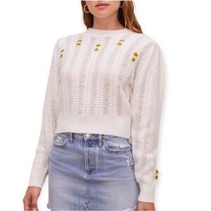 ASTR the Label Pointelle Rosette Sweater